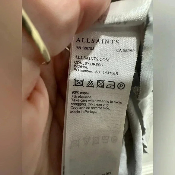 ALLSAINTS light gray Conley Dress NWOT Size Medium - Picture 7 of 10